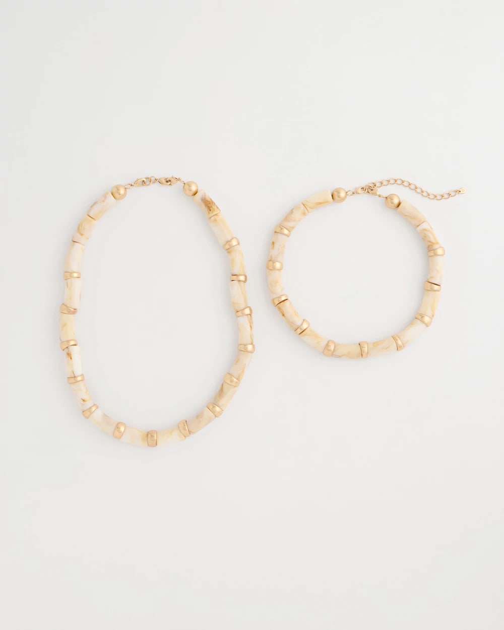 Chico's Smart Buy - White Beaded Double-Strand Necklace White