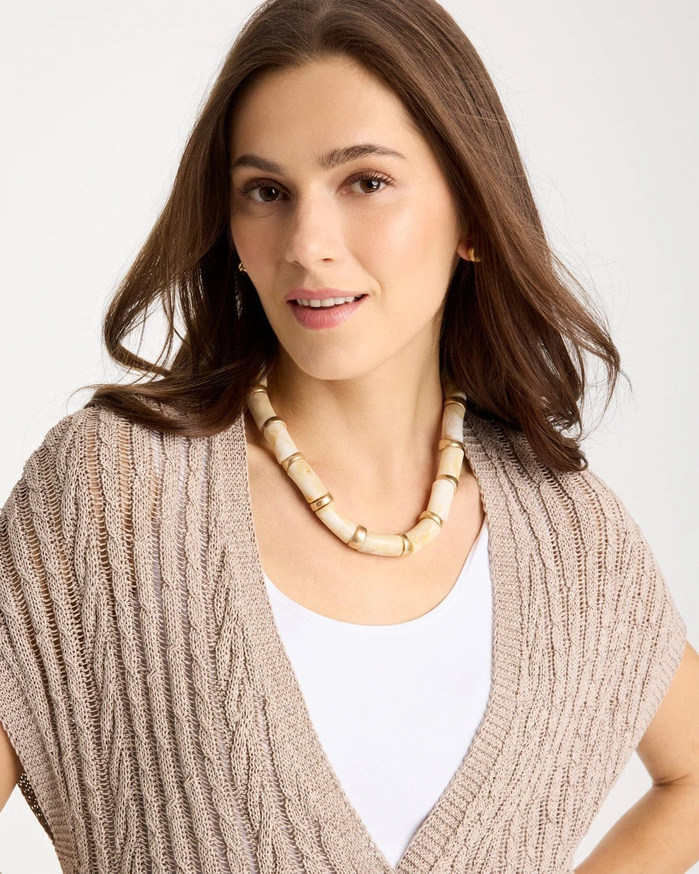 Chico's Smart Buy - White Beaded Double-Strand Necklace White
