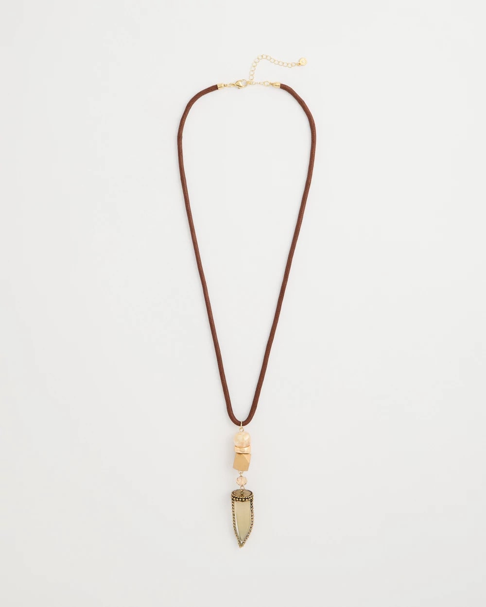 Chico's Everyday - Tooth Pendant Corded Necklace Neutral