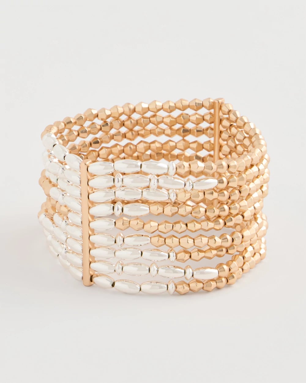 Chico's Customer Favorite - Multi-Strand Beaded Stretch Bracelet Mixed Metals
