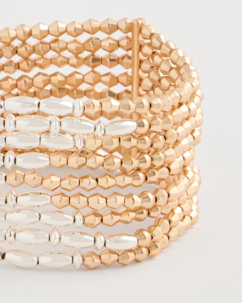 Chico's Customer Favorite - Multi-Strand Beaded Stretch Bracelet Mixed Metals