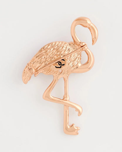 Chico's Top Pick - Faux Pink Diamond Flamingo Brooch Pink