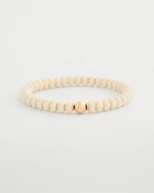 Chico's Classic - Neutral Round Stretch Bracelet White