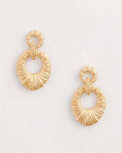 Chico's Special Offer - Crinkle Goldtone Doorknocker Earrings Gold