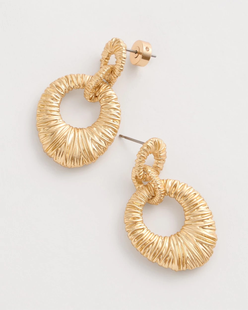 Chico's Special Offer - Crinkle Goldtone Doorknocker Earrings Gold