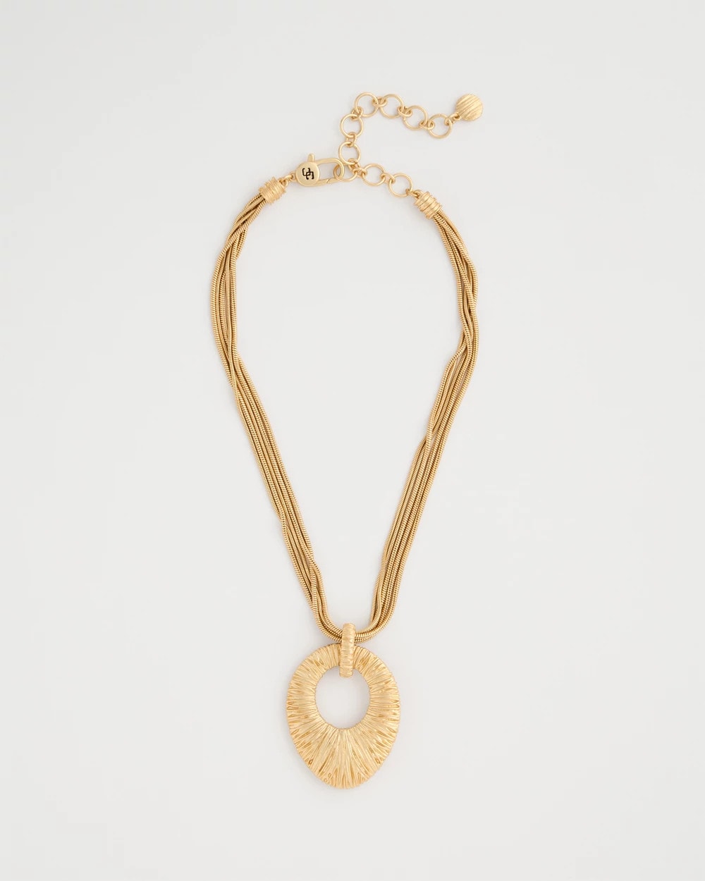 Chico's Popular - Crinkle Goldtone Pendant Necklace Gold