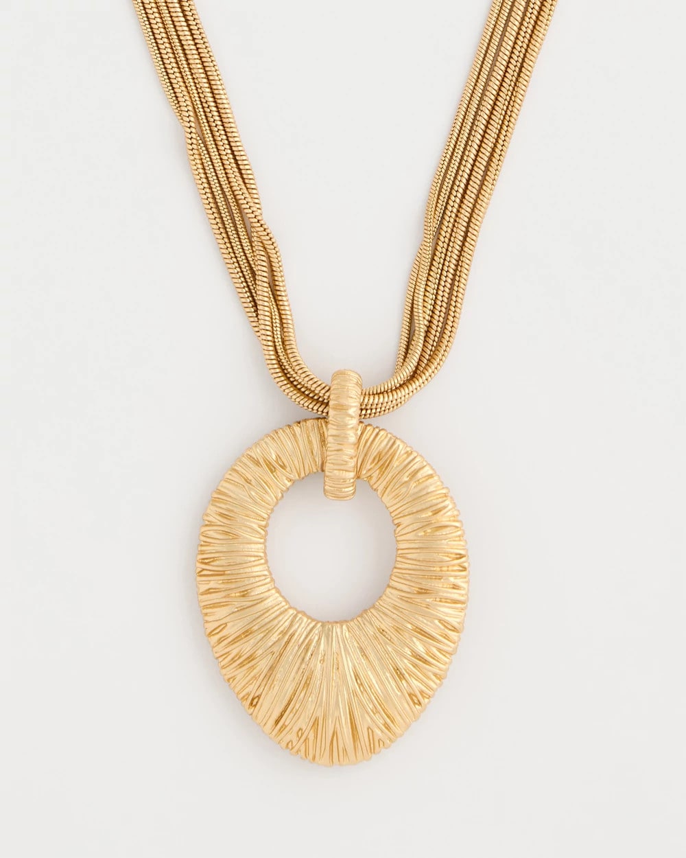 Chico's Popular - Crinkle Goldtone Pendant Necklace Gold