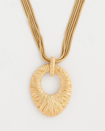 Chico's Popular - Crinkle Goldtone Pendant Necklace Gold