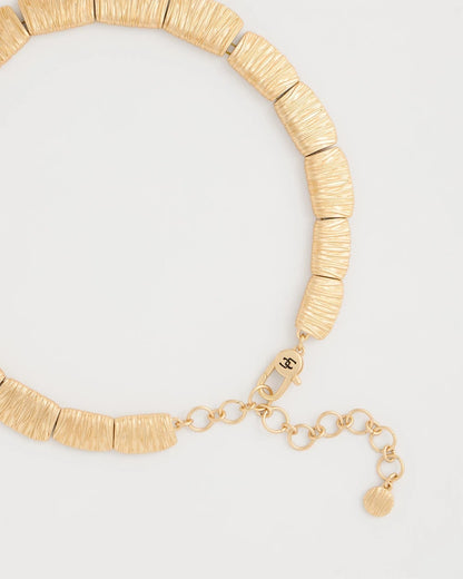 Chico's Great Value - Crinkle Goldtone Collar Necklace Gold