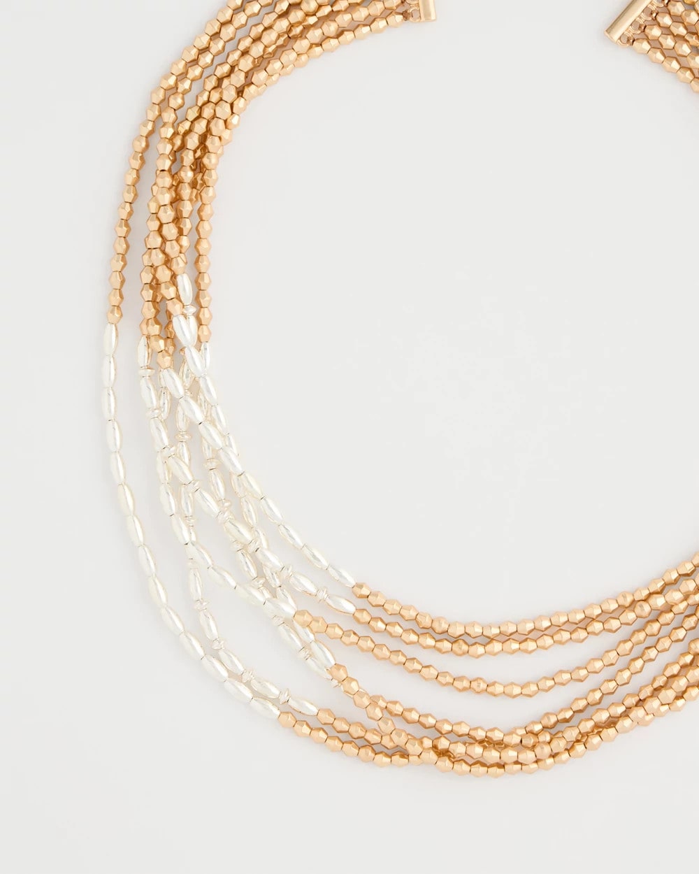 Chico's Smart Buy - Multi-Strand Beaded Short Necklace Mixed Metals