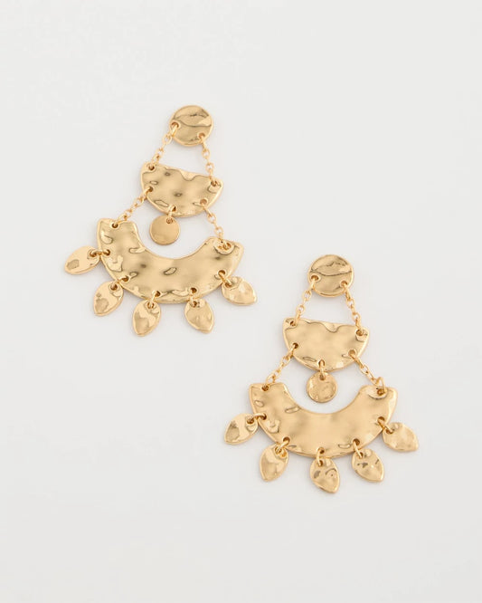 Chico's Essential - Hammered Chandelier Earrings Gold
