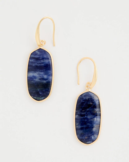 Chico's Featured - Genuine Lapis Lazuli Stone Drop Earrings Navy