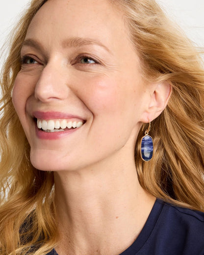 Chico's Featured - Genuine Lapis Lazuli Stone Drop Earrings Navy