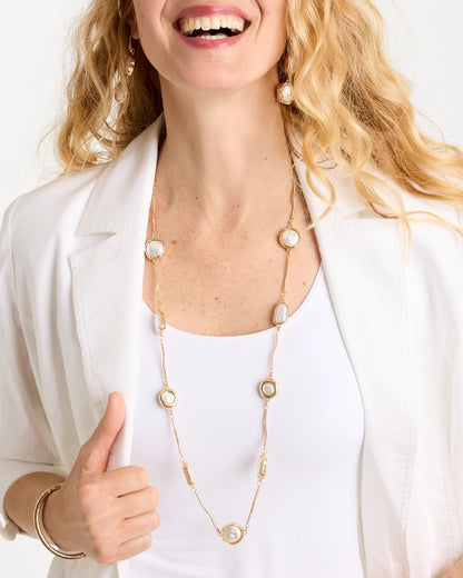 Chico's Sale - Siren Faux Pearl Long Necklace Pearl