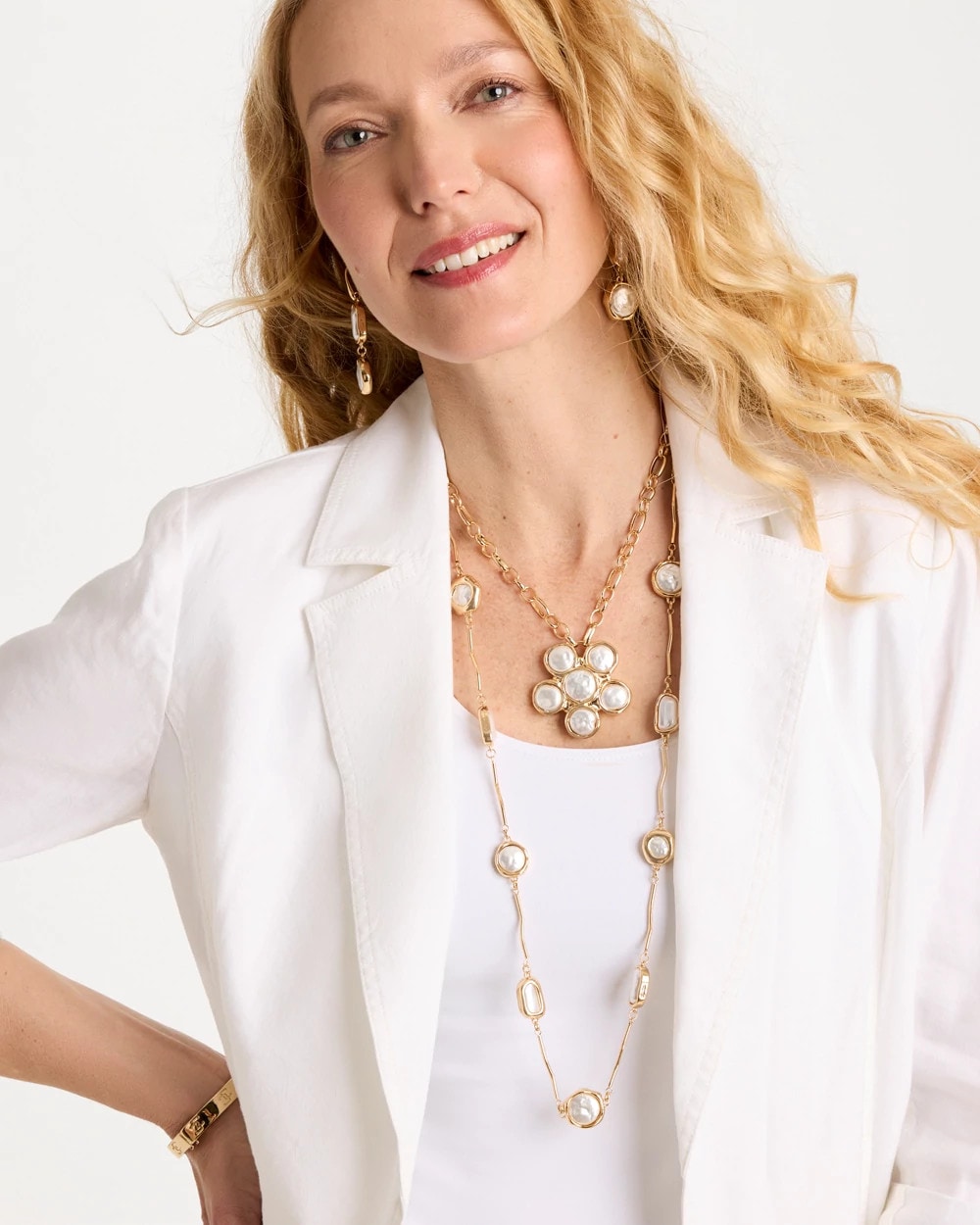 Chico's Popular - Siren Faux Pearl Pendant Necklace Pearl