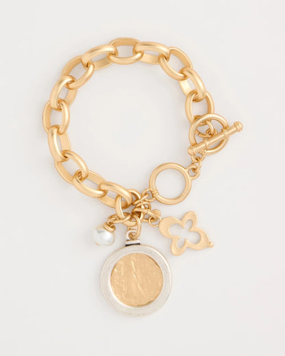 Chico's Trusted - Toggle Bar Charm Bracelet Gold