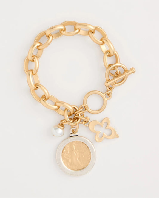 Chico's Trusted - Toggle Bar Charm Bracelet Gold