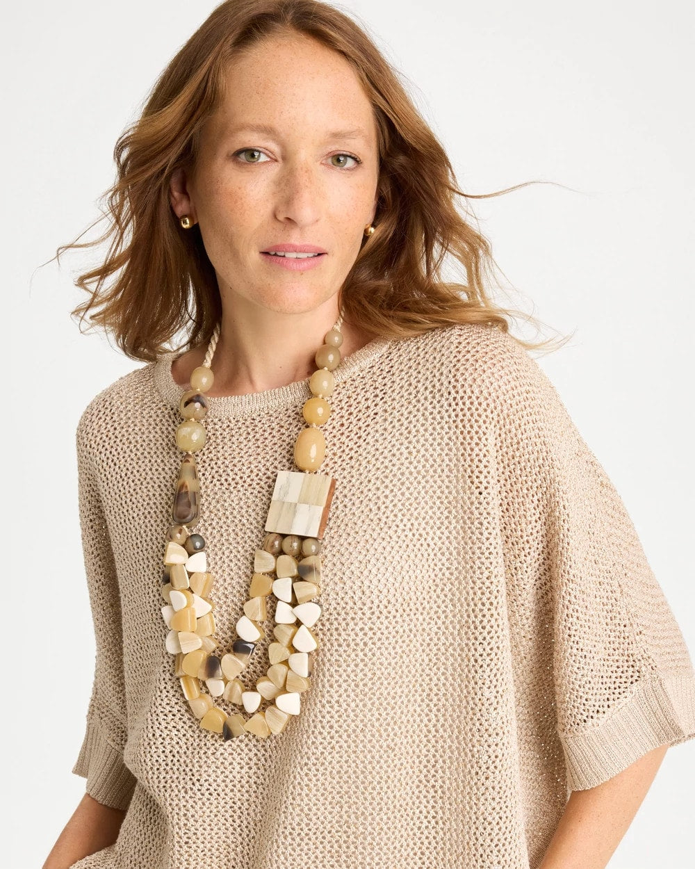 Chico's Smart Buy - Chico's Originals Faux Horn Geo Necklace Neutral