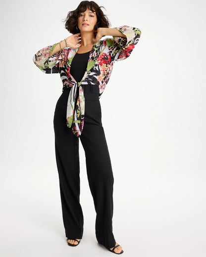 Chico's Essential - Georgette Tie-Front Kimono Black