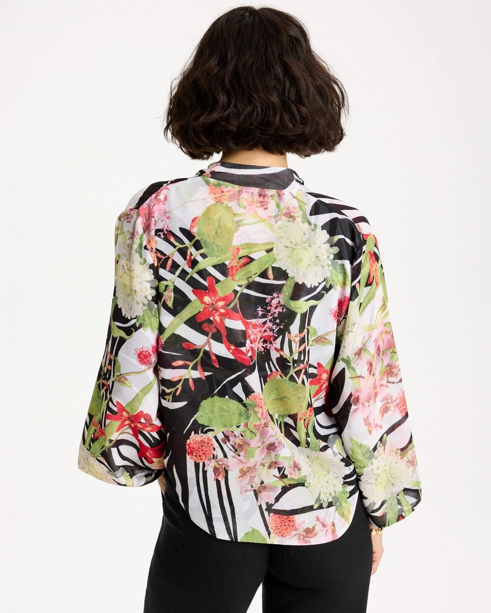 Chico's Essential - Georgette Tie-Front Kimono Black