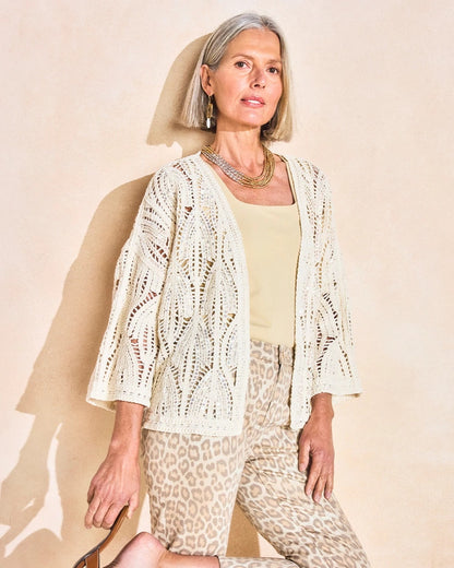 Chico's Smart Buy - Cotton Crochet Kimono Neutral