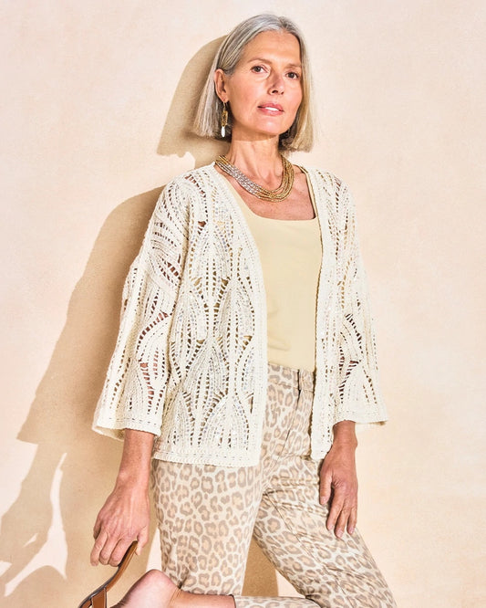 Chico's Smart Buy - Cotton Crochet Kimono Neutral
