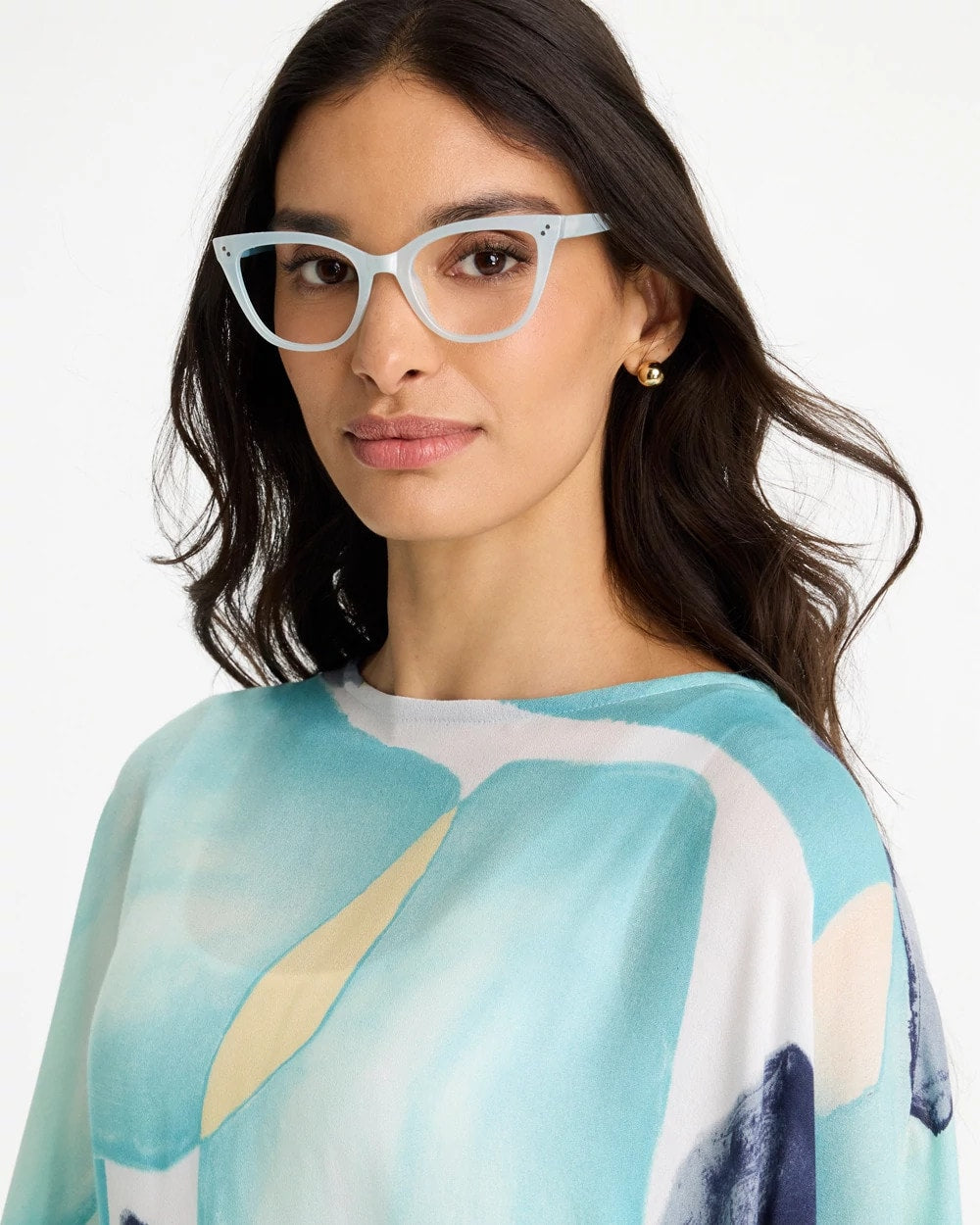 Chico's Everyday - Pearlescent Cat Eye Readers Light Blue