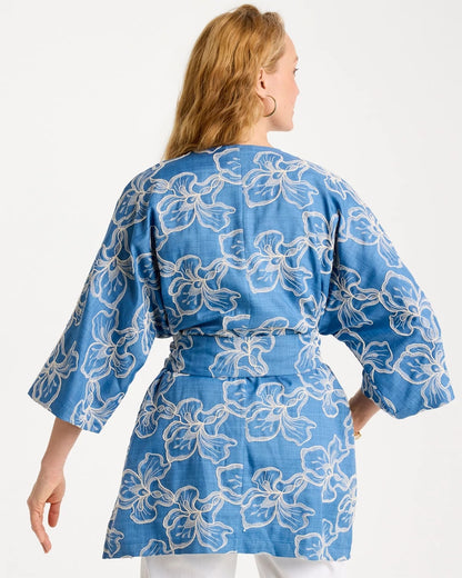 Chico's Smart Buy - Woven Embroidered Belted Kimono Denim