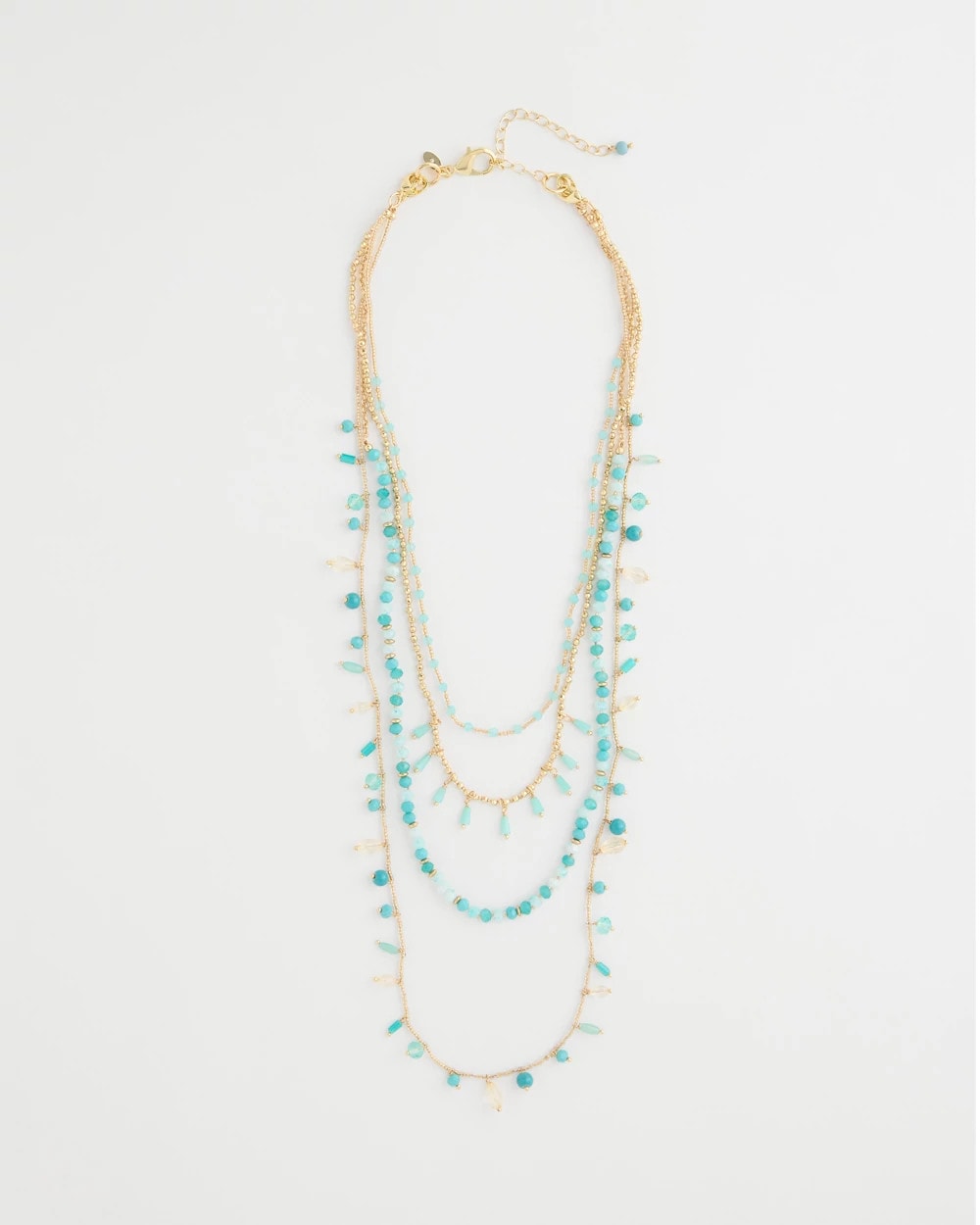 Chico's Essential - Multi-Strand Aqua Layering Necklace Aqua