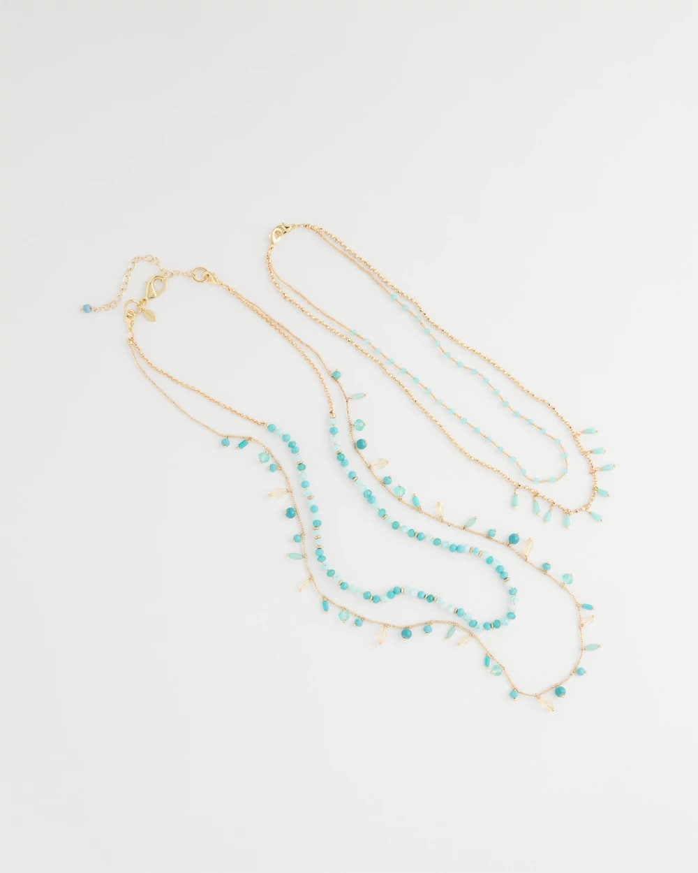 Chico's Essential - Multi-Strand Aqua Layering Necklace Aqua