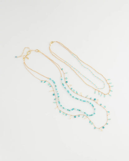 Chico's Essential - Multi-Strand Aqua Layering Necklace Aqua