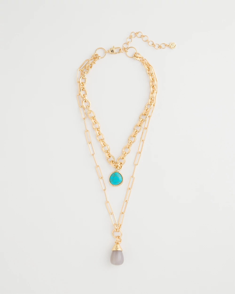 Chico's Smart Buy - Double-Strand Blue Pendant Necklace Aqua