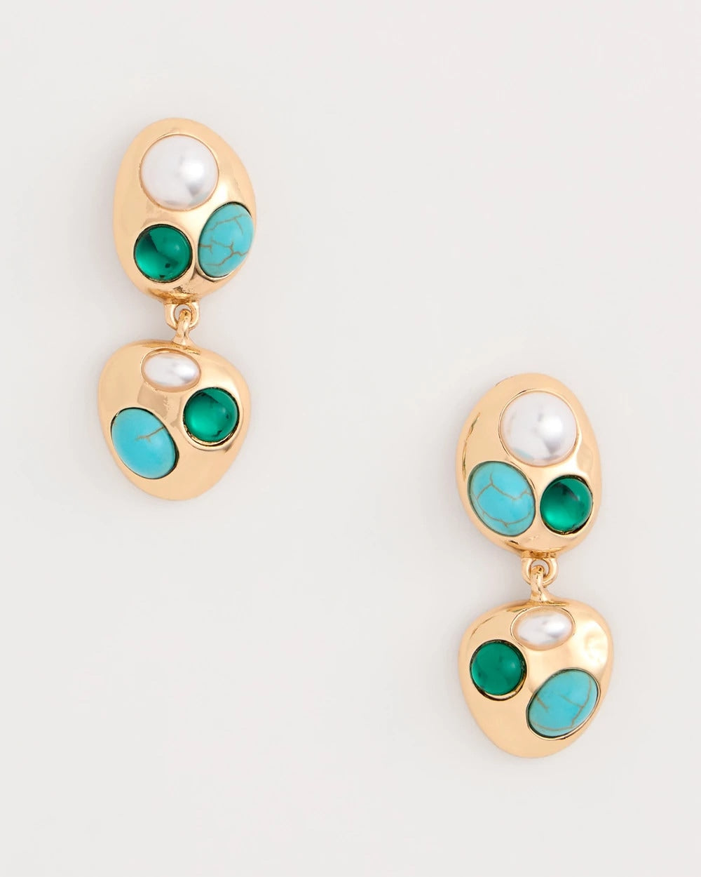 Chico's Hot Sale - Blue Pearl Cab Drop Earrings Blue