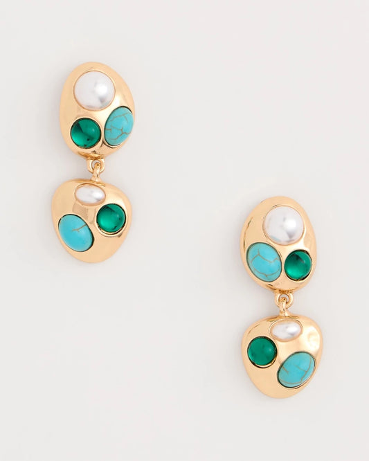 Chico's Hot Sale - Blue Pearl Cab Drop Earrings Blue