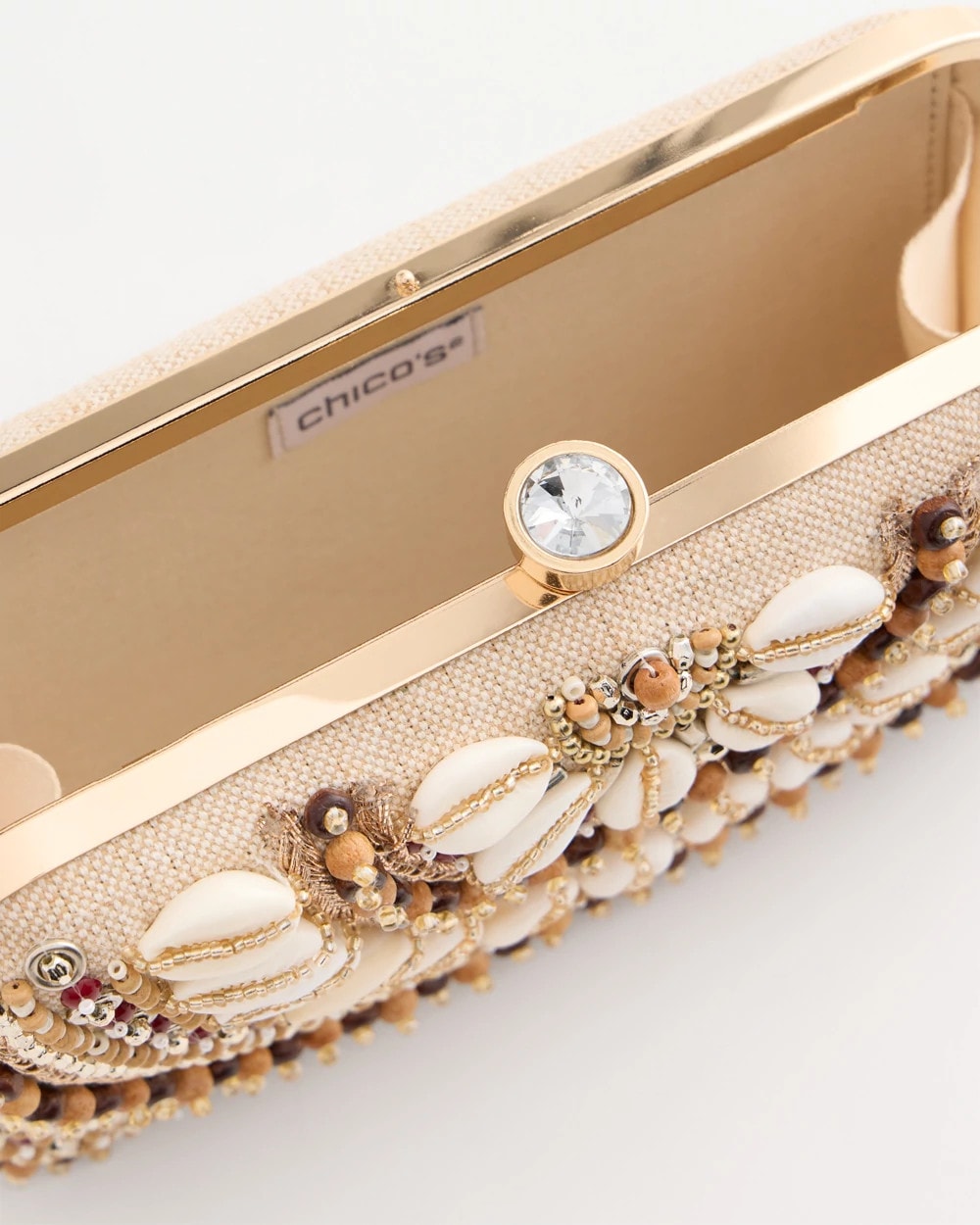 Chico's Latest - Shell Embellished Clutch Natural