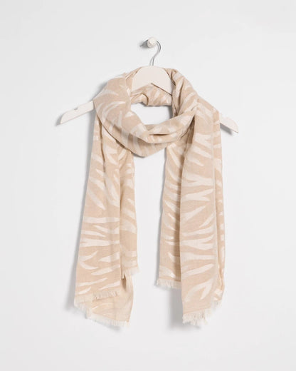 Chico's Exclusive - Neutral Zebra Jacquard Oblong Scarf Neutral