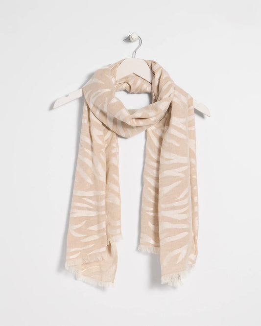 Chico's Exclusive - Neutral Zebra Jacquard Oblong Scarf Neutral