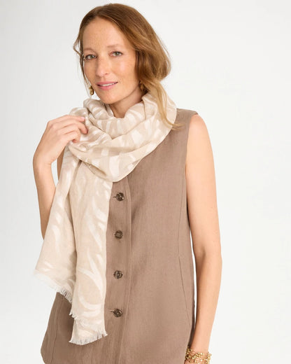 Chico's Exclusive - Neutral Zebra Jacquard Oblong Scarf Neutral