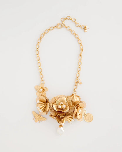 Chico's Smart Buy - Chico’s Originals Filigree Flower Bib Necklace Gold
