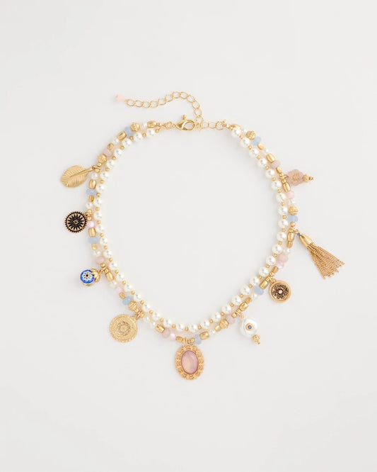 Chico's Hot Sale - Genuine Jade Stone Charm Short Necklace Orchid