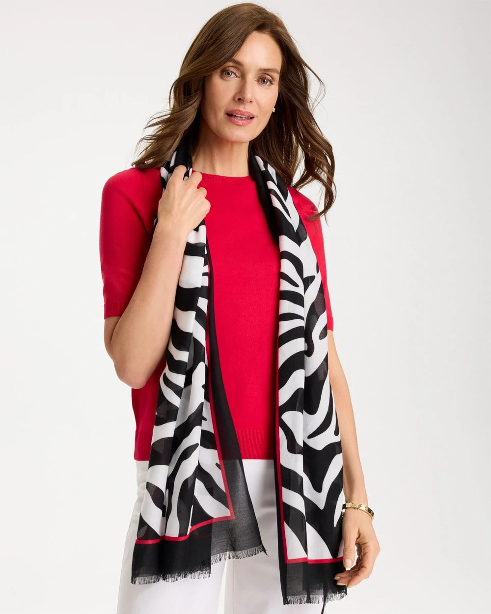 Chico's Exclusive - Animal Print Oblong Scarf Black