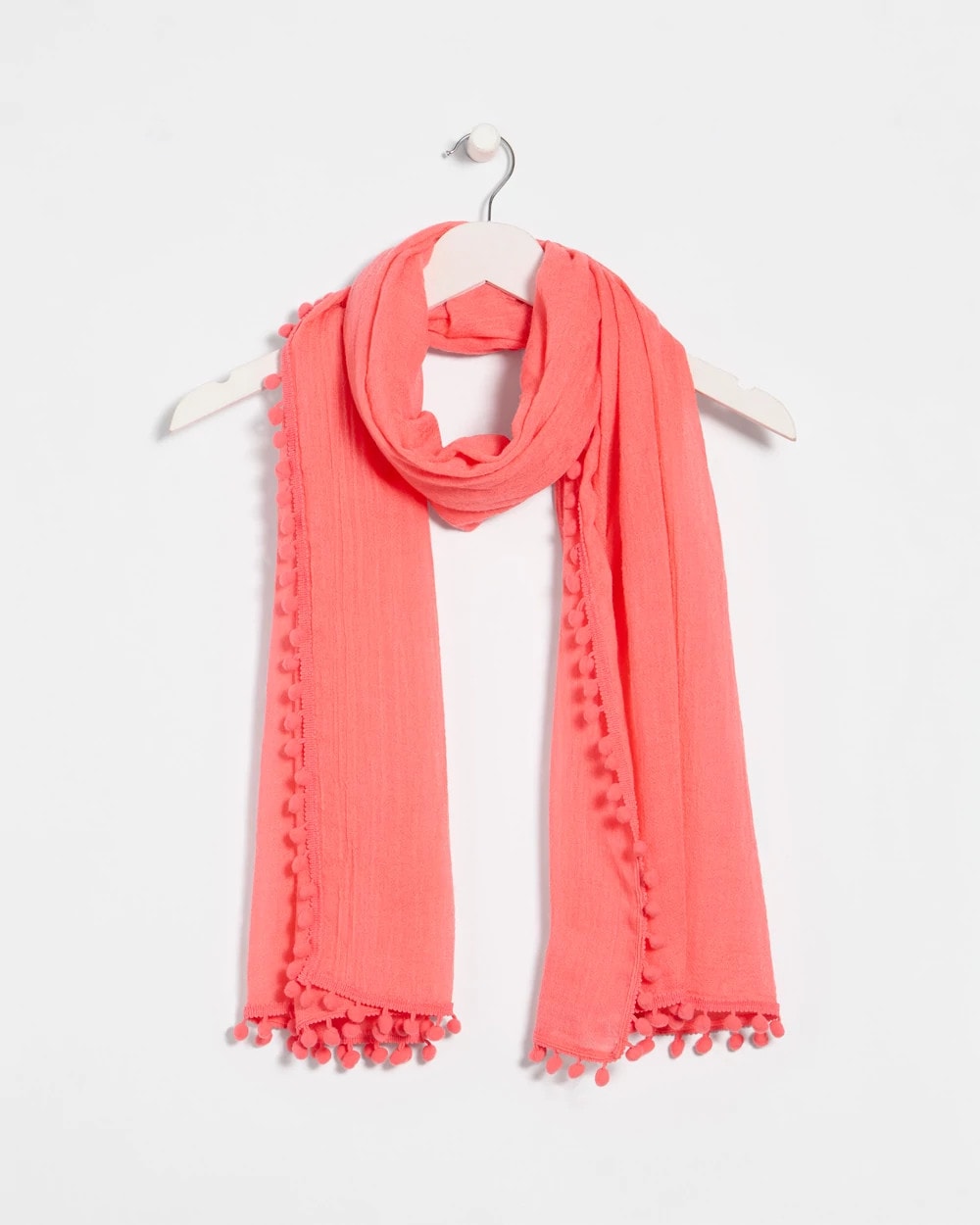 Chico's Best Price - Pom Pom Oblong Scarf Calypso Coral