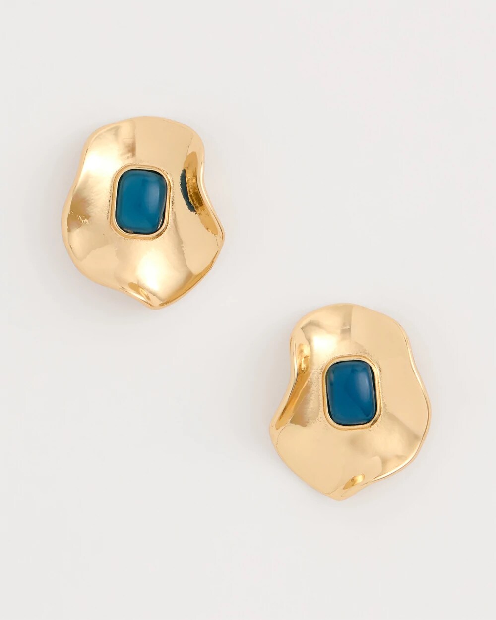 Chico's Exclusive - Blue Resin Cab Oversized Stud Earrings Blue