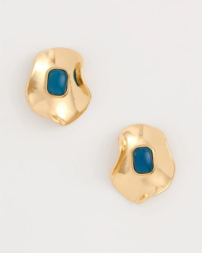 Chico's Exclusive - Blue Resin Cab Oversized Stud Earrings Blue