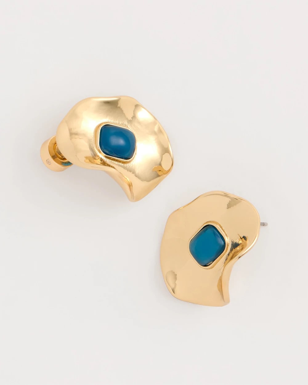 Chico's Exclusive - Blue Resin Cab Oversized Stud Earrings Blue