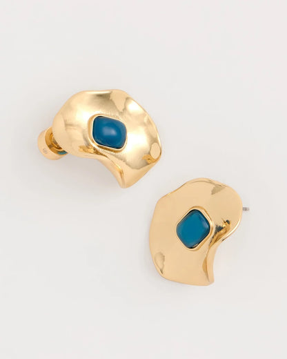 Chico's Exclusive - Blue Resin Cab Oversized Stud Earrings Blue
