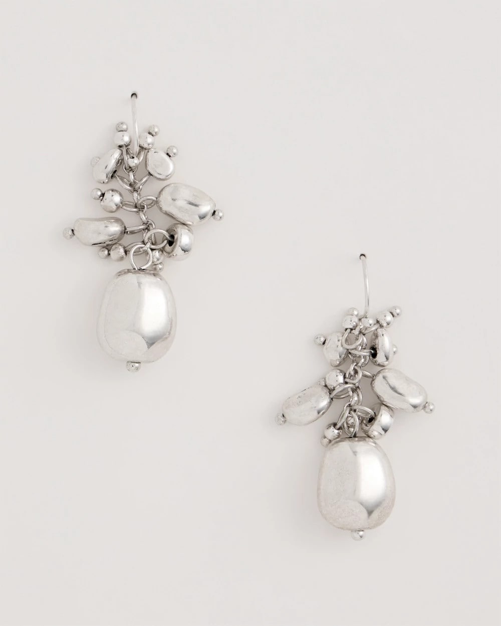 Chico's Value - Silvertone Cluster Earrings Silver