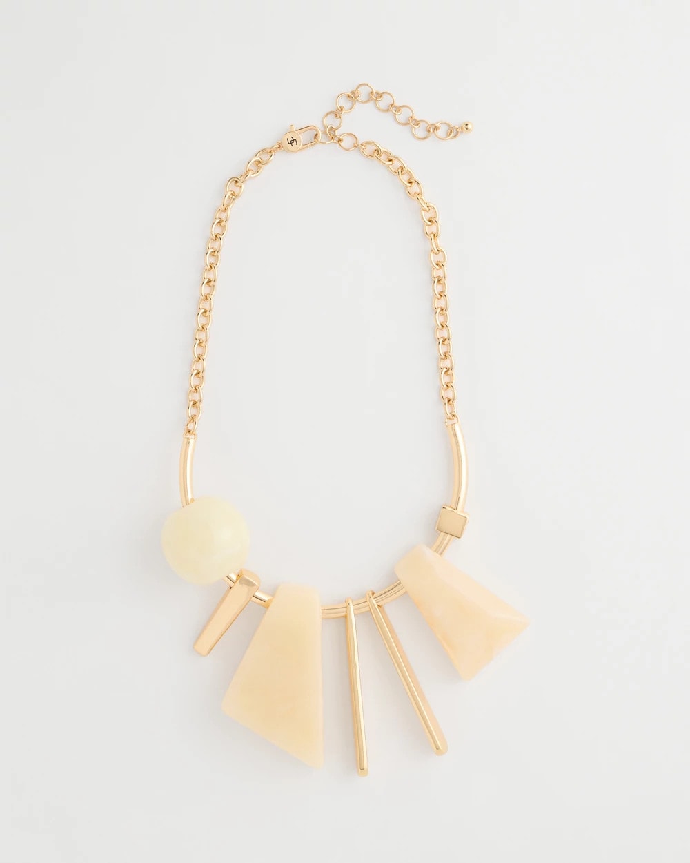 Chico's Premium - Faux Horn Geo Bib Necklace Neutral