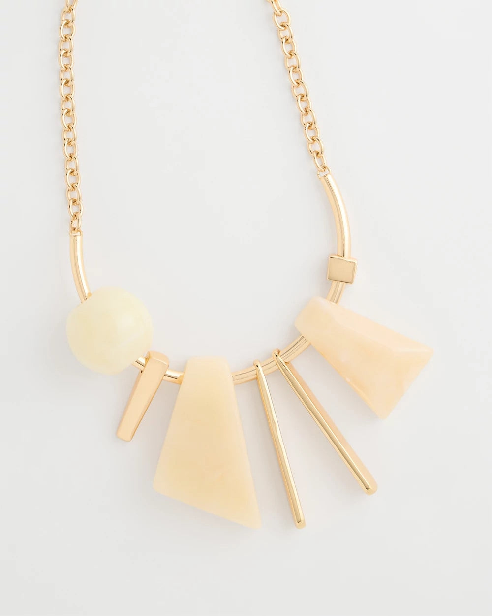 Chico's Premium - Faux Horn Geo Bib Necklace Neutral
