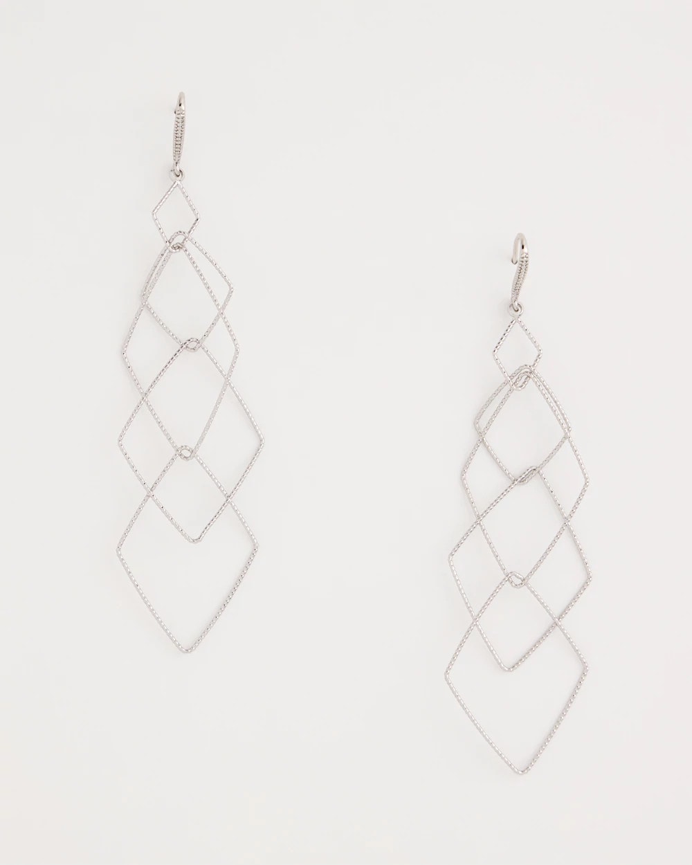 Chico's Customer Favorite - Geo Linear Drop Earrings Silver